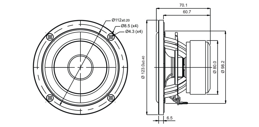 [SB Acoustics] 4" SB12CACS25-8 / Ceramic
